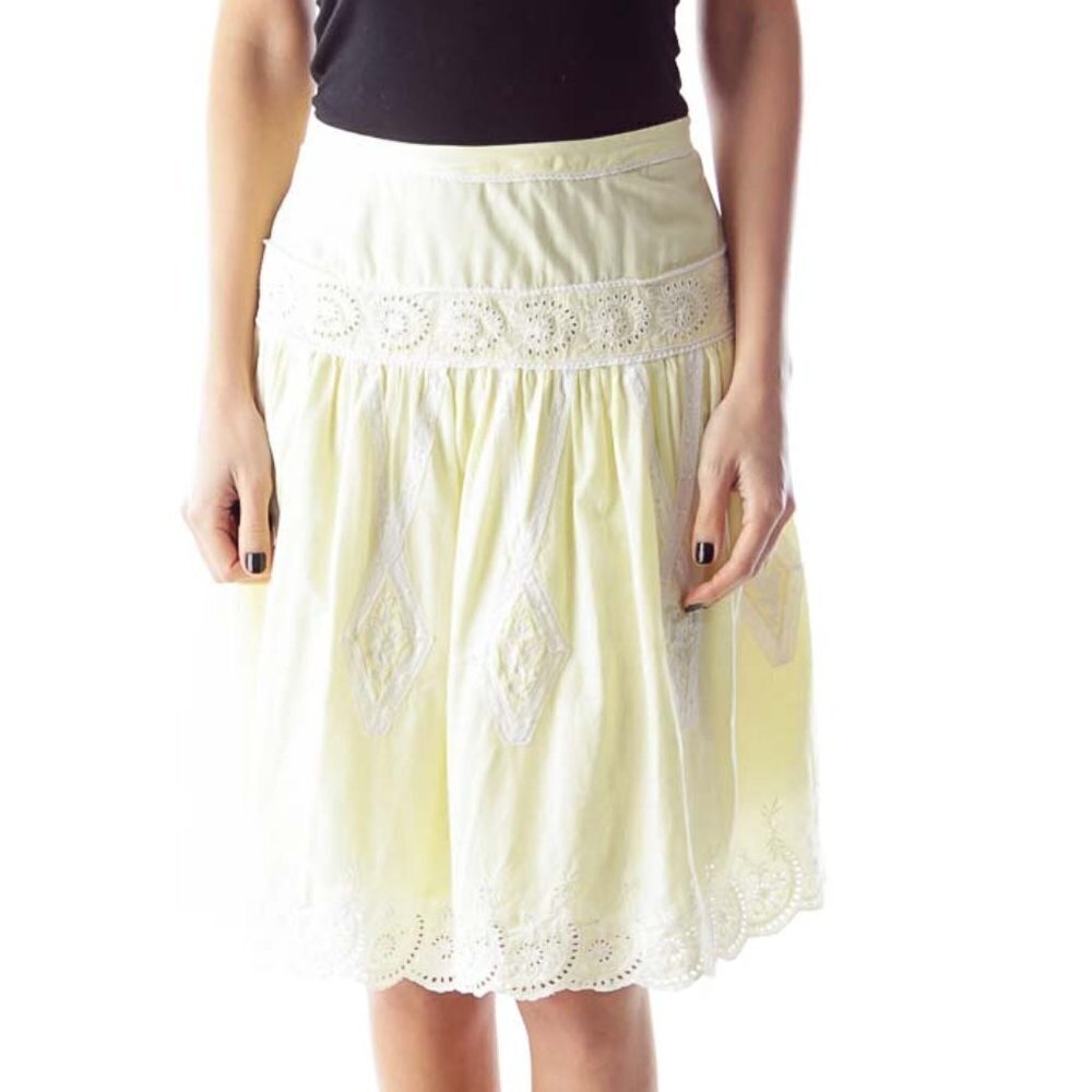 Lithe Yellow Lace Skirt